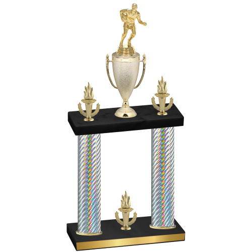 Double Silver Carbon Fiber Victory Rugby Trophy