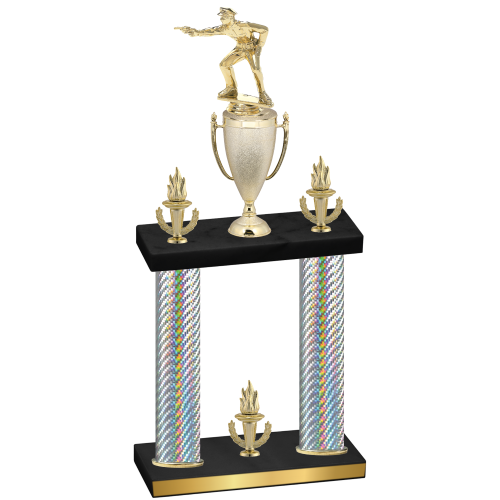 Double Silver Carbon Fiber Victory Shooter Trophy