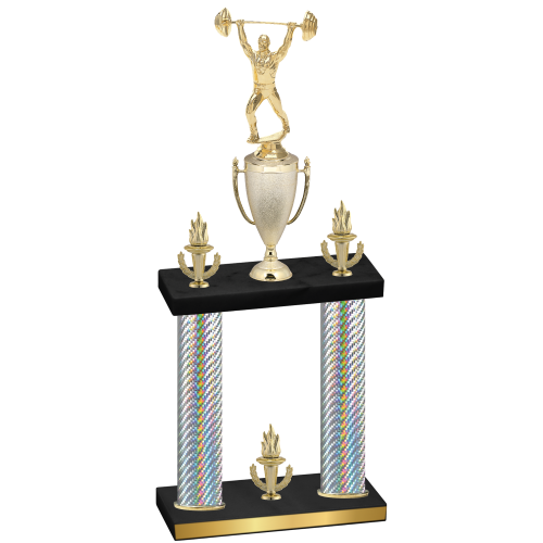 Double Silver Carbon Fiber Victory Weights Trophy
