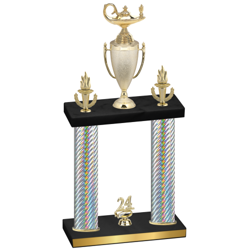 Double Silver Carbon Fiber Year Academics Trophy
