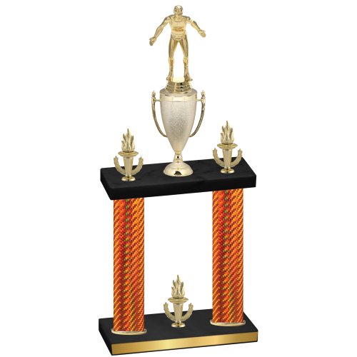 Double Orange Carbon Fiber Victory Wrestling Trophy