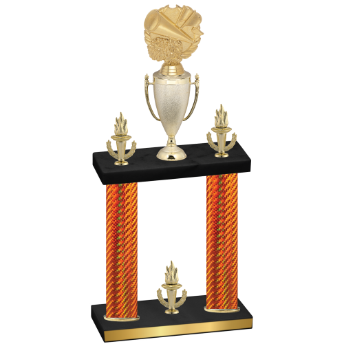 Double Orange Carbon Fiber Victory Cheerleading Trophy