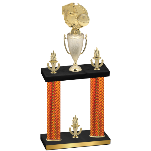Double Orange Carbon Fiber Victory Basketball Trophy