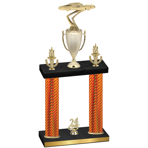 Double Orange Carbon Fiber Year Cars Trophy