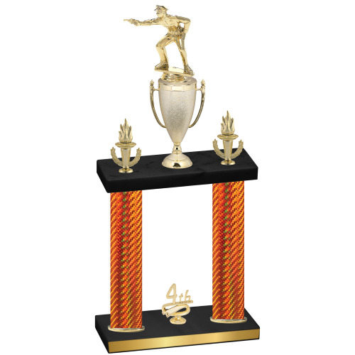 Double Orange Carbon Fiber Fourth Place Shooter Trophy