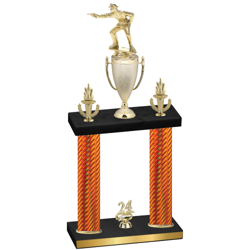 Double Orange Carbon Fiber Year Shooter Trophy