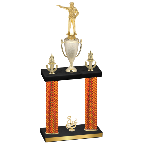 Double Orange Carbon Fiber Third Place Shooter Trophy