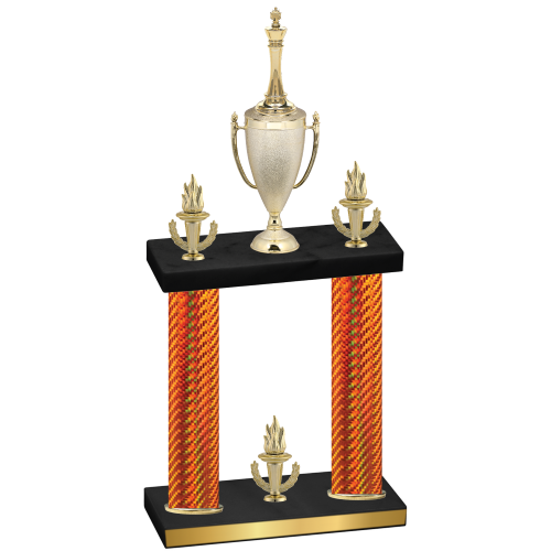 Double Orange Carbon Fiber Victory Chess Trophy