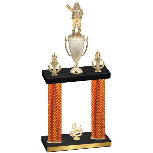 Double Orange Carbon Fiber Fourth Place Holiday Trophy