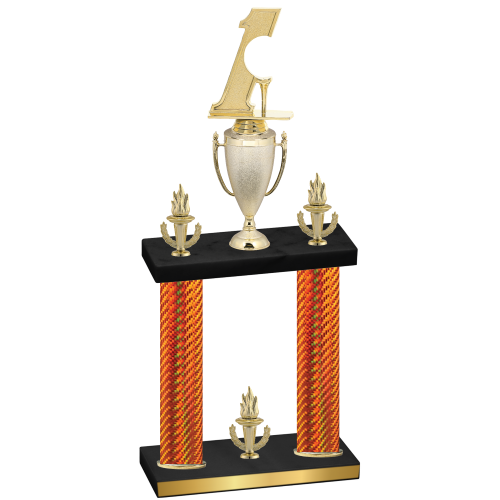 Double Orange Carbon Fiber Victory Golf Trophy