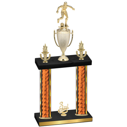 Double Orange Glacier Third Place Soccer Trophy