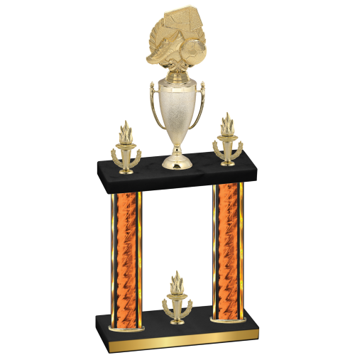 Double Orange Glacier Victory Soccer Trophy