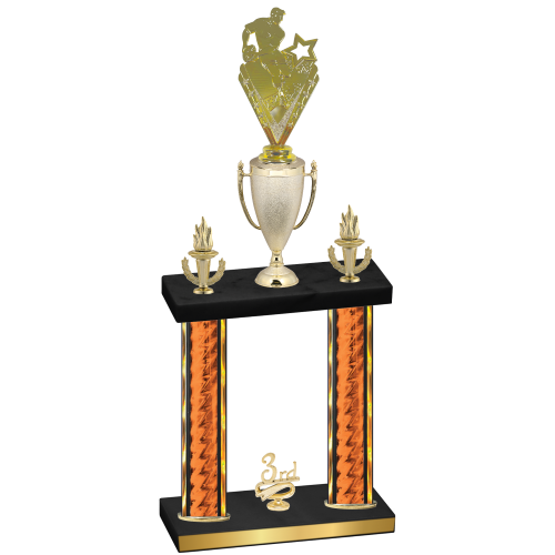 Double Orange Glacier Third Place Rugby Trophy