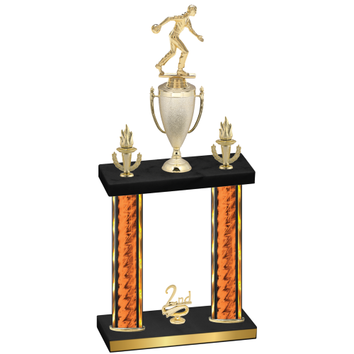 Double Orange Glacier Second Place Bowling Trophy