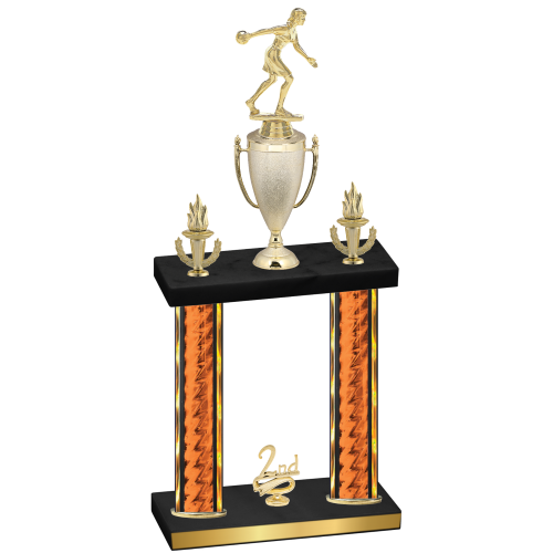 Double Orange Glacier Second Place Bowling Trophy