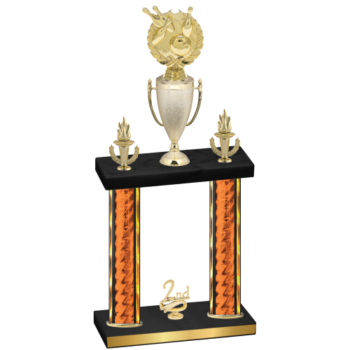Double Orange Glacier Second Place Bowling Trophy