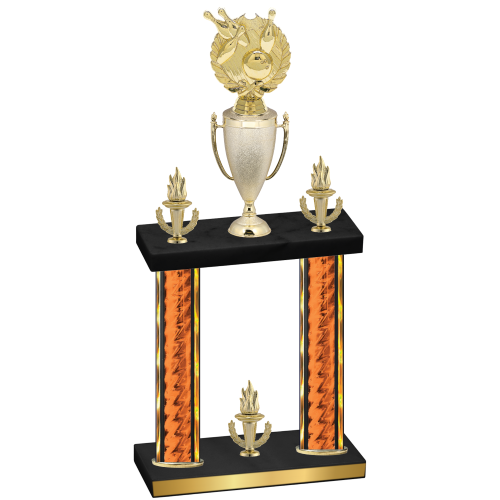 Double Orange Glacier Victory Bowling Trophy