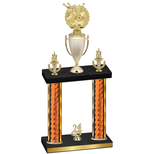 Double Orange Glacier Year Bowling Trophy