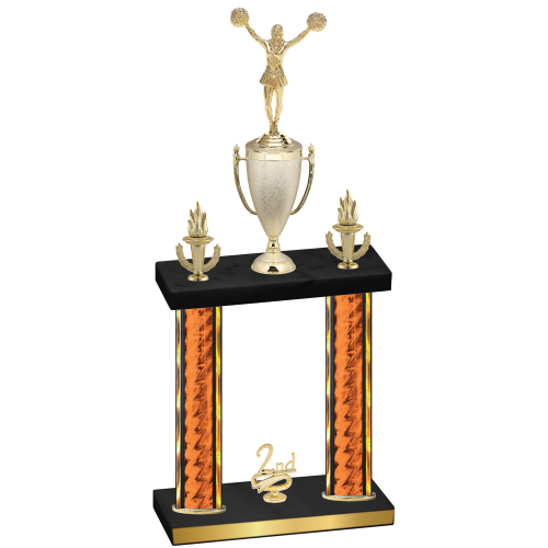Double Orange Glacier Second Place Cheerleading Trophy