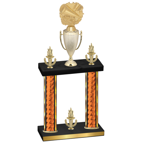 Double Orange Glacier Victory Cheerleading Trophy