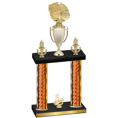 Double Orange Glacier Third Place Basketball Trophy