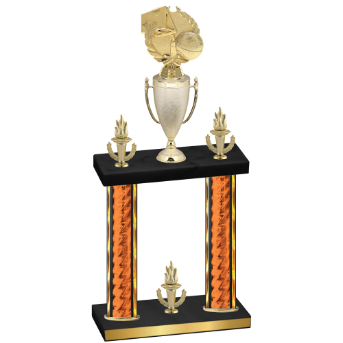Double Orange Glacier Victory Basketball Trophy