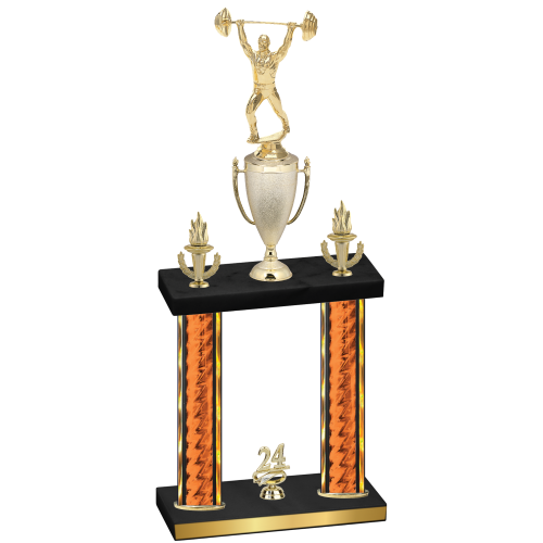 Double Orange Glacier Year Weights Trophy