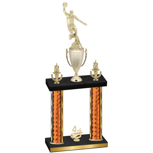 Double Orange Glacier Fourth Place Basketball Trophy