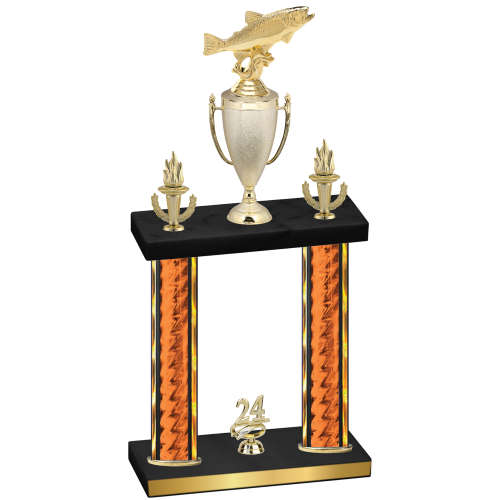 Double Orange Glacier Year Fishing Trophy