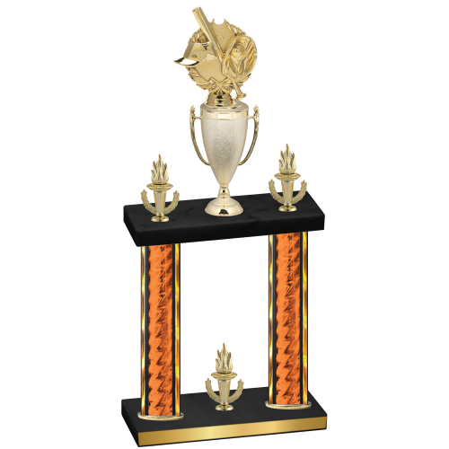 Double Orange Glacier Victory Baseball Trophy