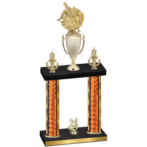 Double Orange Glacier Year Baseball Trophy