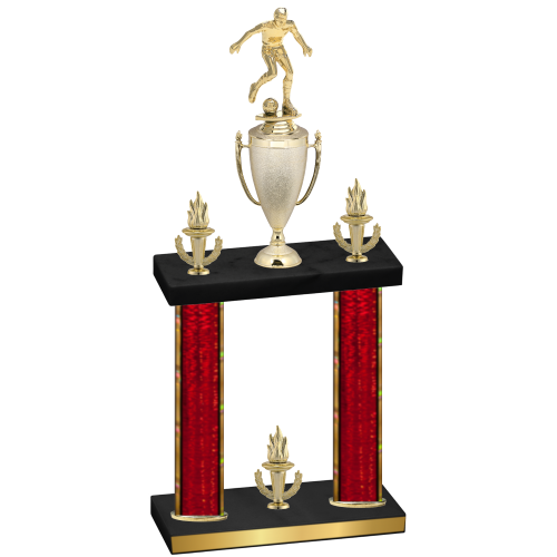 Double Red Glacier Victory Soccer Trophy