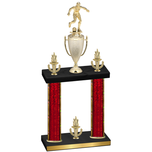 Double Red Glacier Victory Soccer Trophy