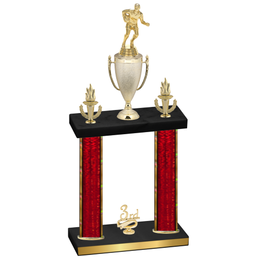 Double Red Glacier Third Place Rugby Trophy