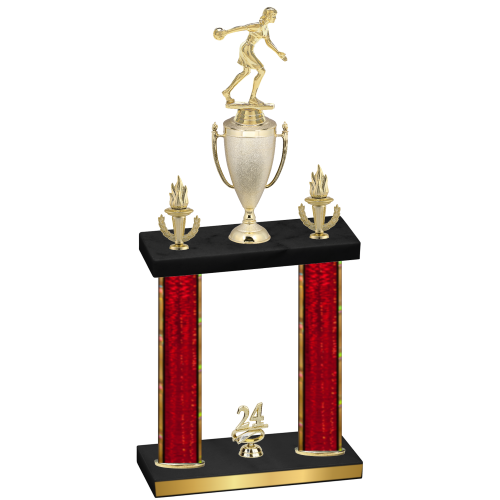 Double Red Glacier Year Bowling Trophy