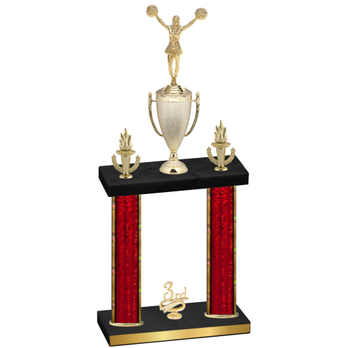 Double Red Glacier Third Place Cheerleading Trophy