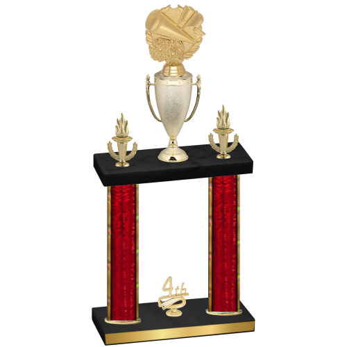 Double Red Glacier Fourth Place Cheerleading Trophy