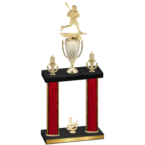 Double Red Glacier Third Place Lacrosse Trophy