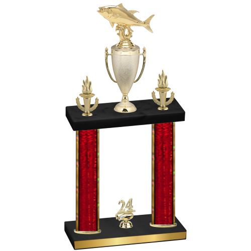 Double Red Glacier Year Fishing Trophy