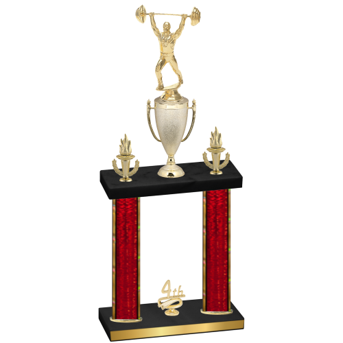 Double Red Glacier Fourth Place Weights Trophy