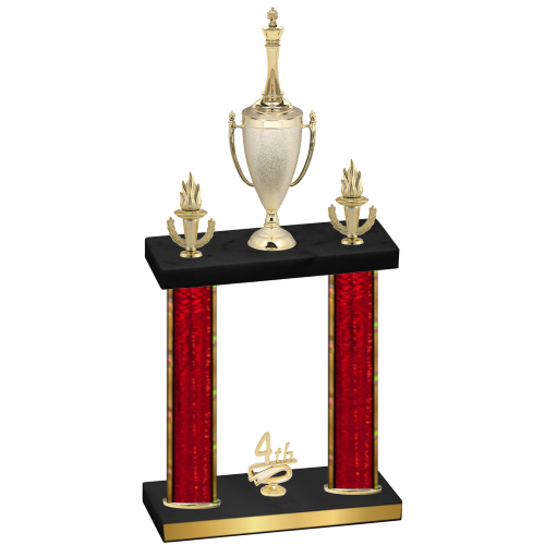 Double Red Glacier Fourth Place Chess Trophy