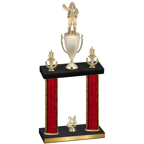 Double Red Glacier Year Holiday Trophy