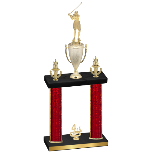 Double Red Glacier Fourth Place Golf Trophy