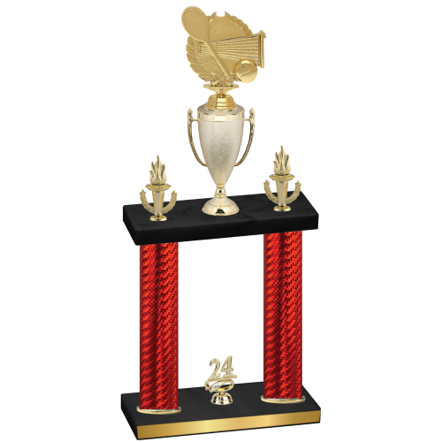 Double Red Carbon Fiber Year Tennis Trophy