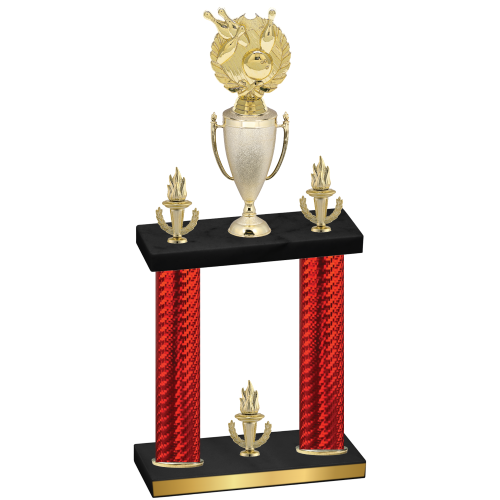 Double Red Carbon Fiber Victory Bowling Trophy