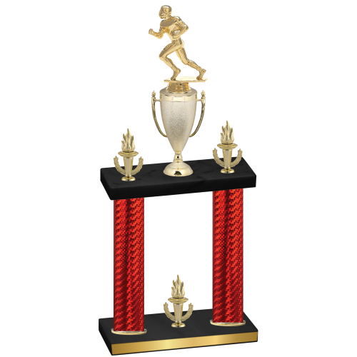 Double Red Carbon Fiber Victory Football Trophy