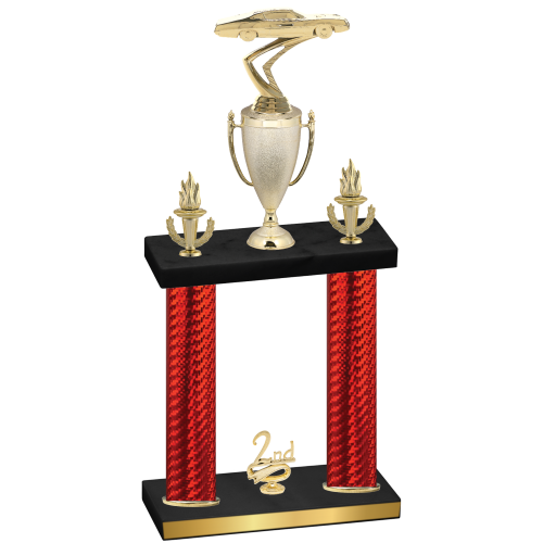 Double Red Carbon Fiber Second Place Cars Trophy