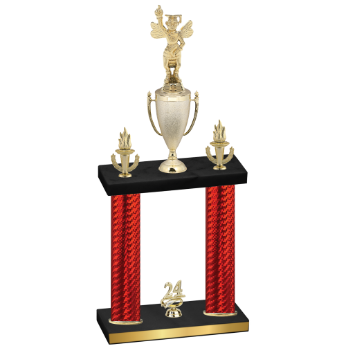 Double Red Carbon Fiber Year Academics Trophy