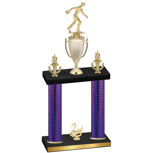Double Purple Carbon Fiber Second Place Bowling Trophy