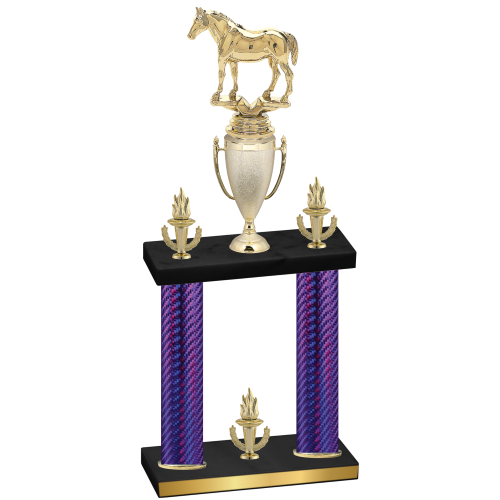 Double Purple Carbon Fiber Victory Horses Trophy